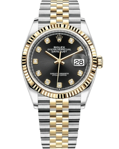 Rolex Datejust 36 Steel & Gold 126233 - Bright Black Diamond