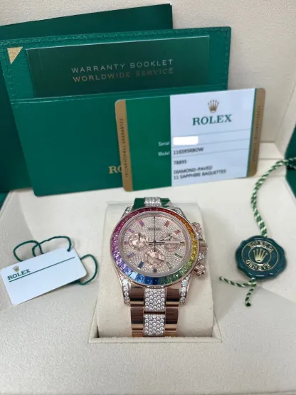 Rolex Cosmograph Everose Daytona Factory Diamond Rainbow Edition Ref