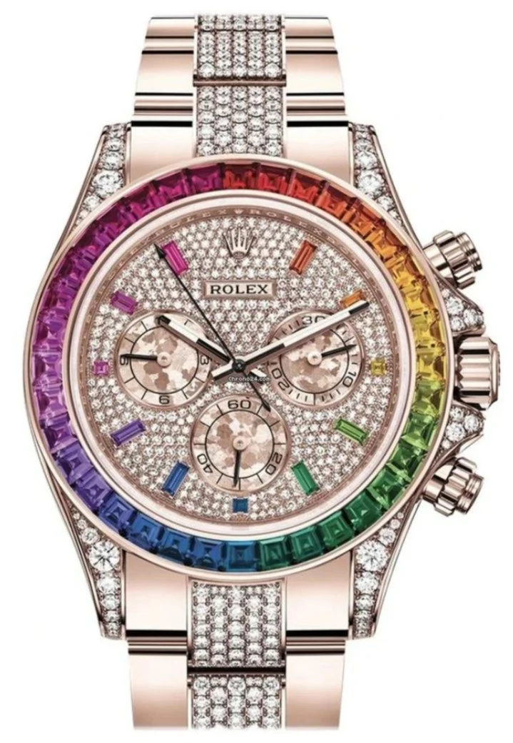 Rolex Cosmograph Everose Daytona Factory Diamond Rainbow Edition Ref