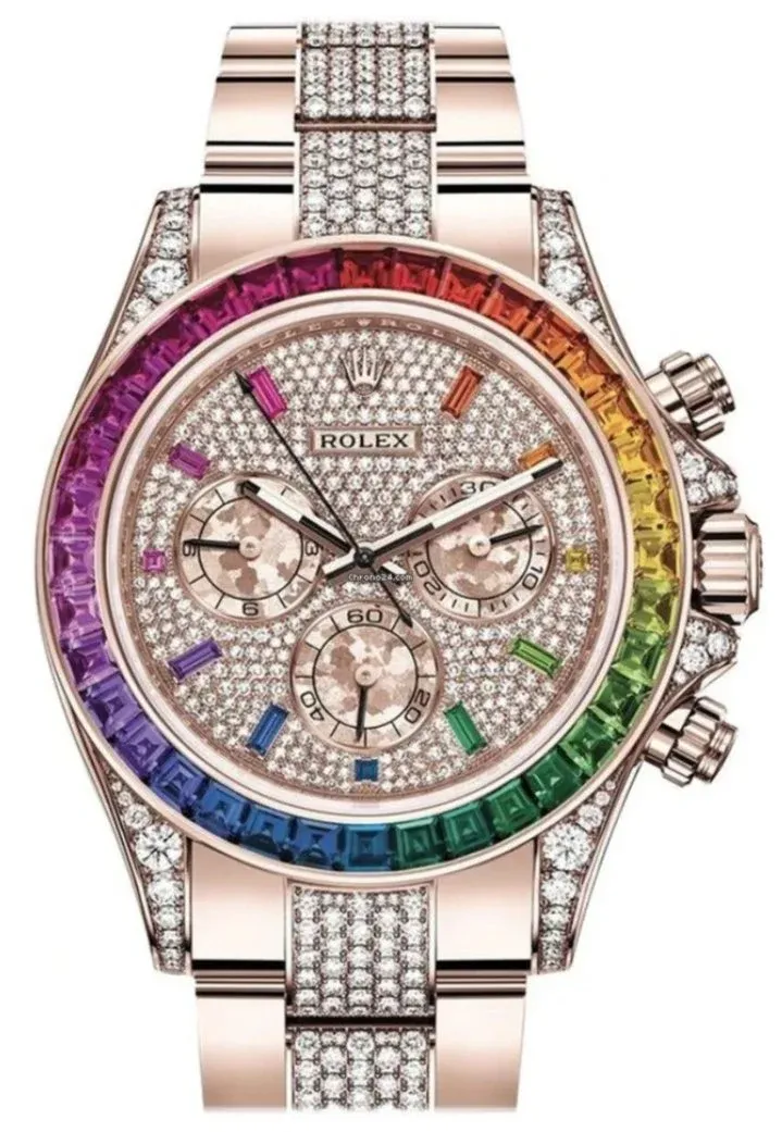 Rolex Cosmograph Everose Daytona Factory Diamond Rainbow Edition Ref