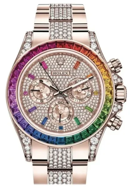 Rolex Cosmograph Everose Daytona Factory Diamond Rainbow Edition Ref