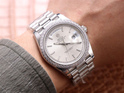 ROLEX DAY DATE M228349RBR-0007 EW FACTORY DIAMOND-SET BEZEL