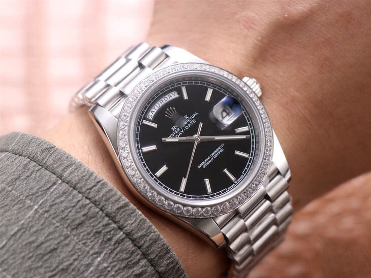 ROLEX DAY DATE M228349RBR-0002 EW FACTORY BLACK DIAL