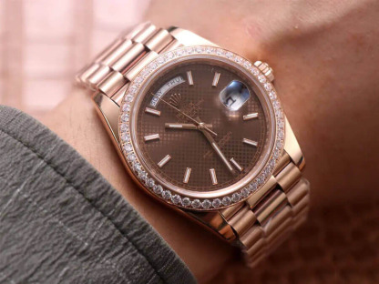 ROLEX DAY DATE M228345RBR-0005 EW FACTORY DIAMOND-SET BEZEL