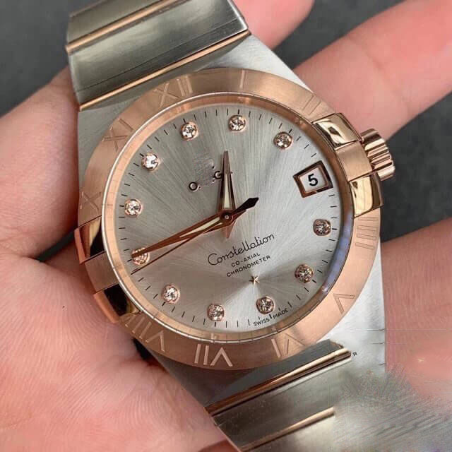 OMEGA CONSTELLATION 123.20.38.21.52.001 VS FACTORY DIAMOND-SET DIAL