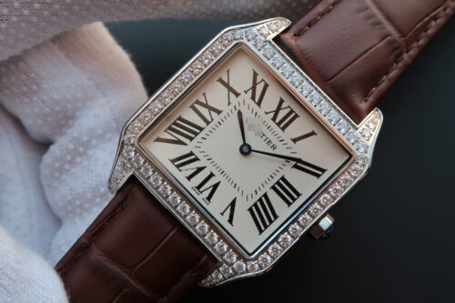 CARTIER SANTOS WH100651 V6 FACTORY BROWN STRAP
