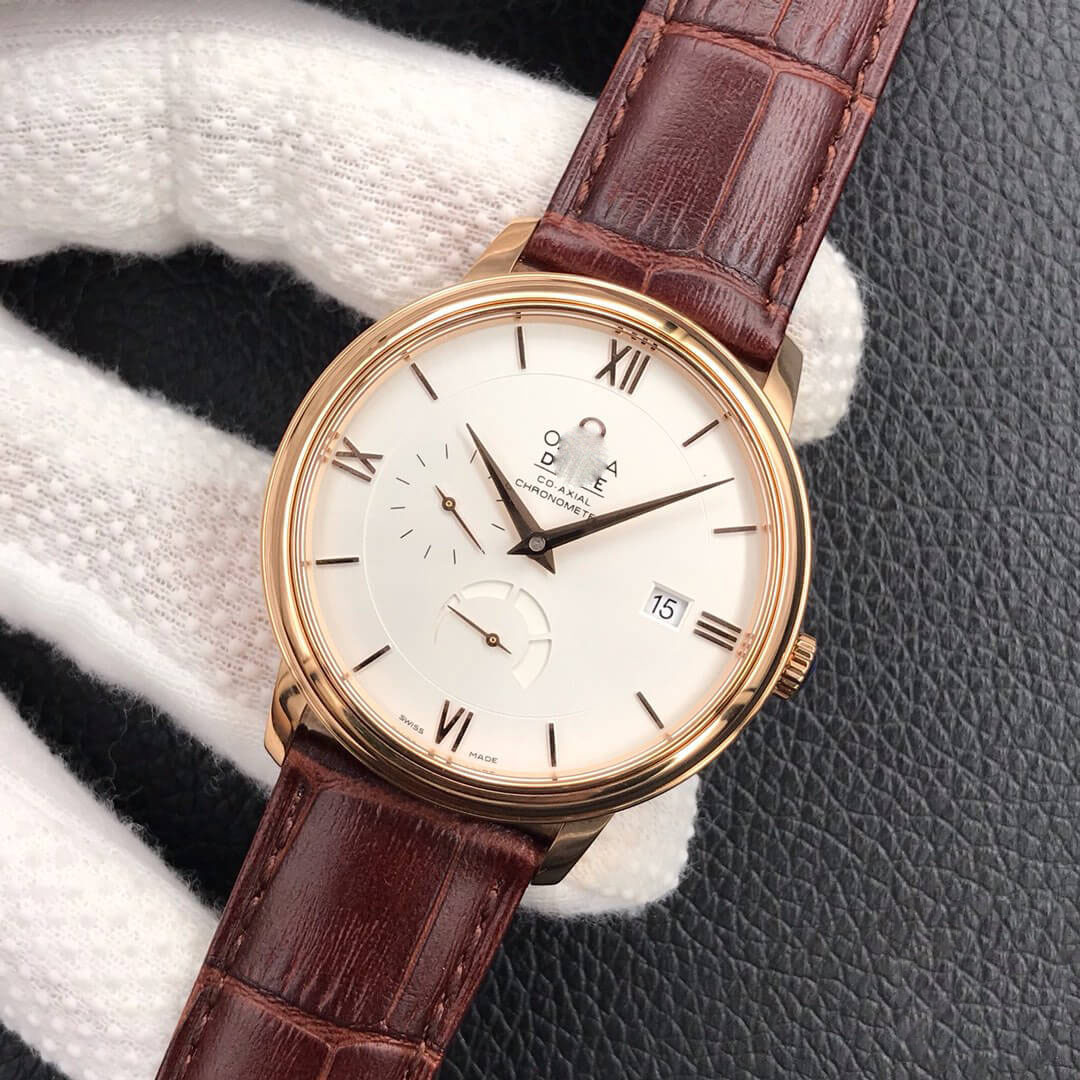 OMEGA DE VILLE 424.53.40.21.02.001 ZF FACTORY BROWN STRAP