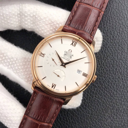 OMEGA DE VILLE 424.53.40.21.02.001 ZF FACTORY BROWN STRAP