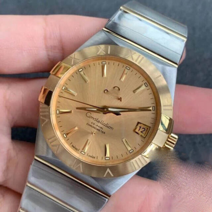 OMEGA CONSTELLATION 123.20.38.21.08.001 VS FACTORY GOLD DIAL