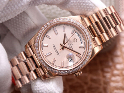 ROLEX DAY DATE M228345RBR-0007 EW FACTORY DIAMOND-SET BEZEL