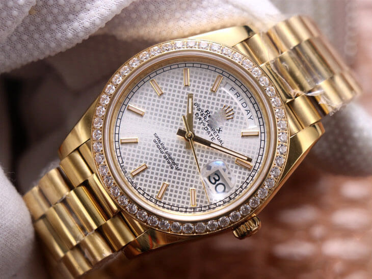 ROLEX DAY DATE M228348RBR-0005 EW FACTORY DIAMOND-SET BEZEL