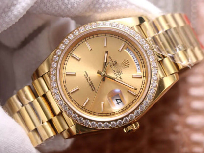 ROLEX DAY DATE M228348RBR-0008 EW FACTORY DIAMOND-SET BEZEL