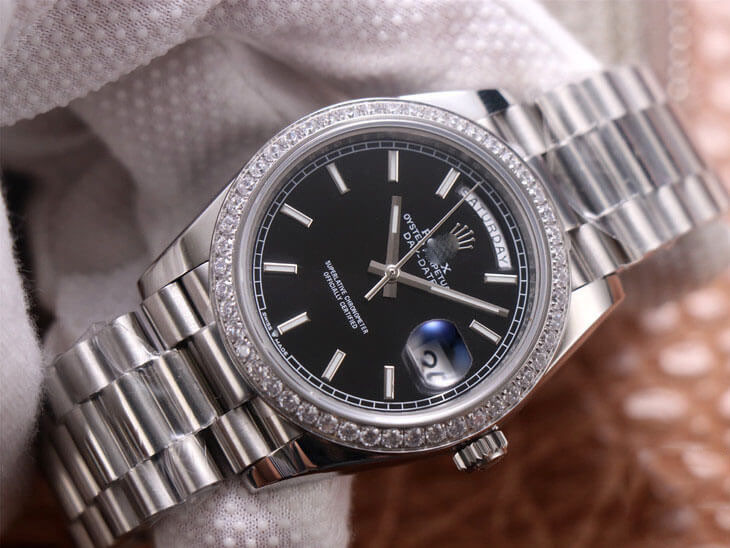 ROLEX DAY DATE M228349RBR-0002 EW FACTORY BLACK DIAL