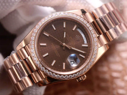 ROLEX DAY DATE M228345RBR-0005 EW FACTORY DIAMOND-SET BEZEL
