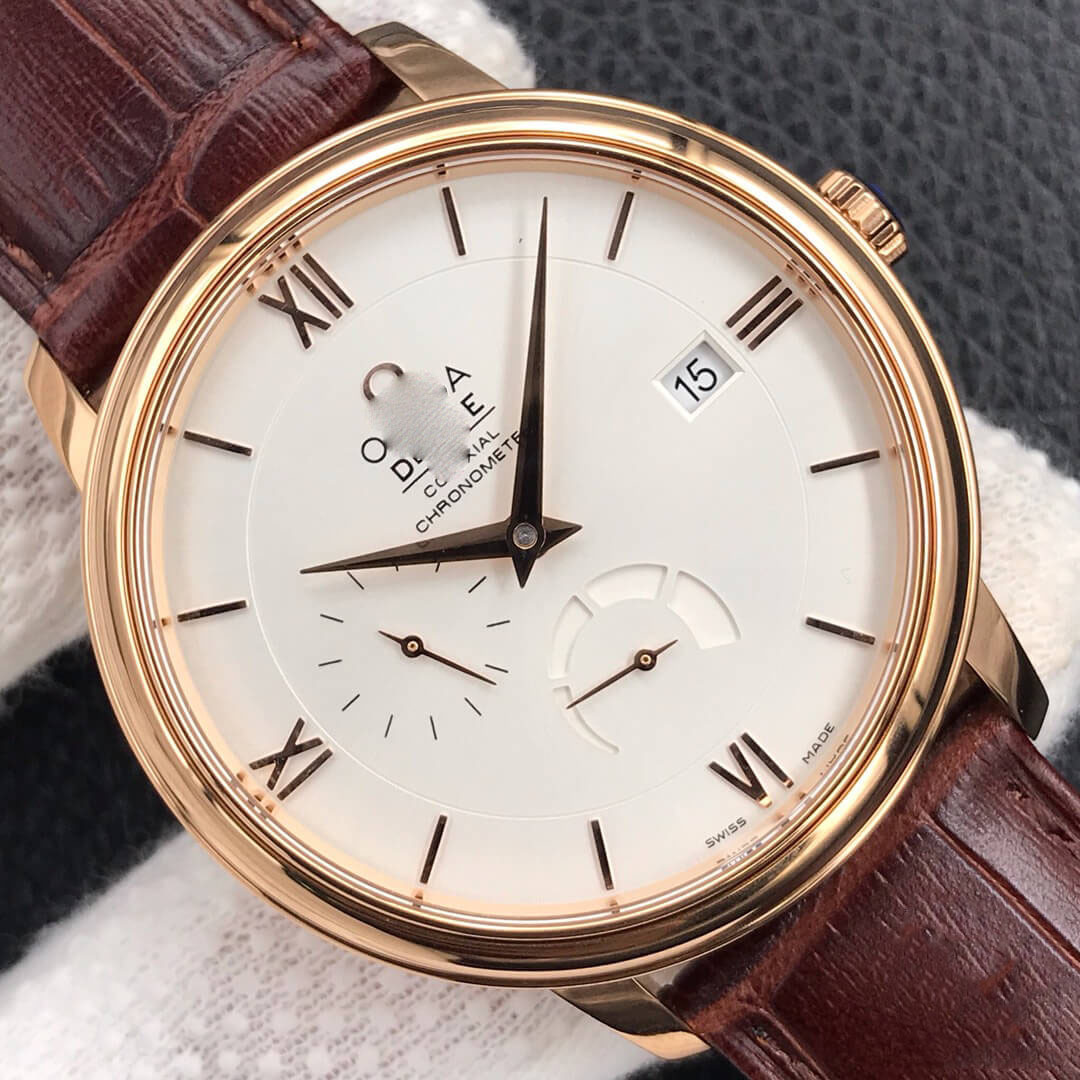 OMEGA DE VILLE 424.53.40.21.02.001 ZF FACTORY BROWN STRAP