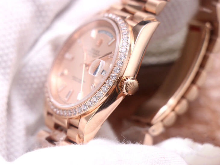 ROLEX DAY DATE M228345RBR-0007 EW FACTORY DIAMOND-SET BEZEL