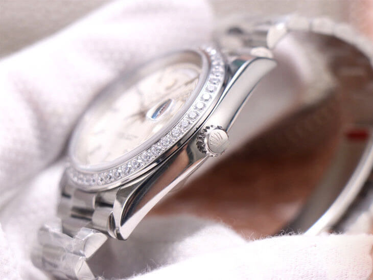 ROLEX DAY DATE M228349RBR-0007 EW FACTORY DIAMOND-SET BEZEL