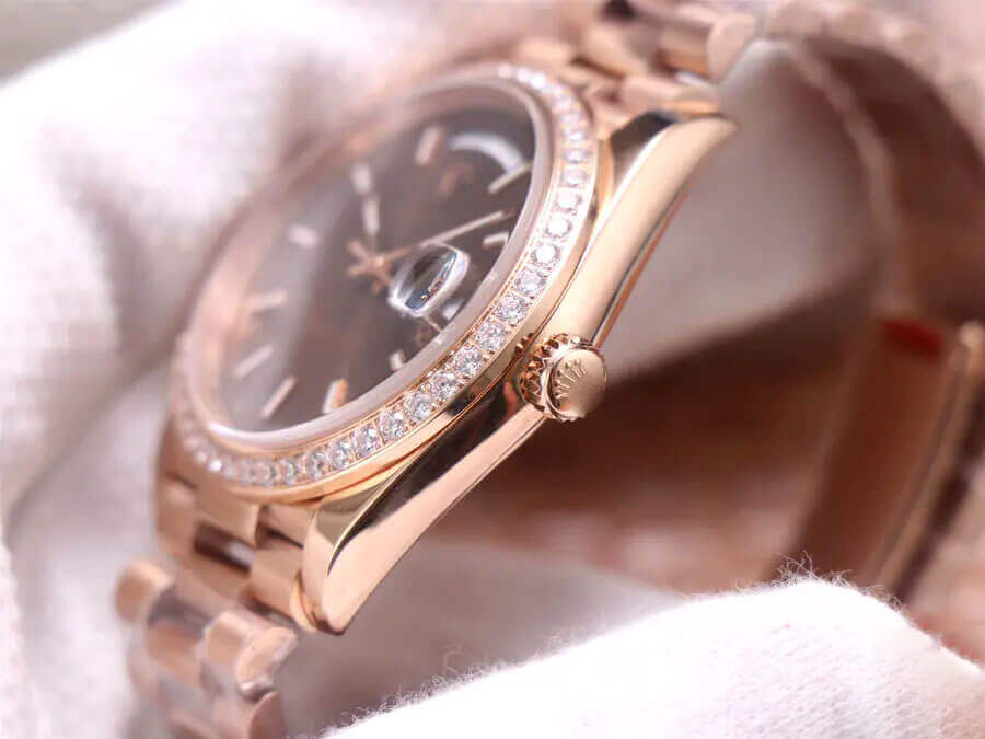 ROLEX DAY DATE M228345RBR-0005 EW FACTORY DIAMOND-SET BEZEL