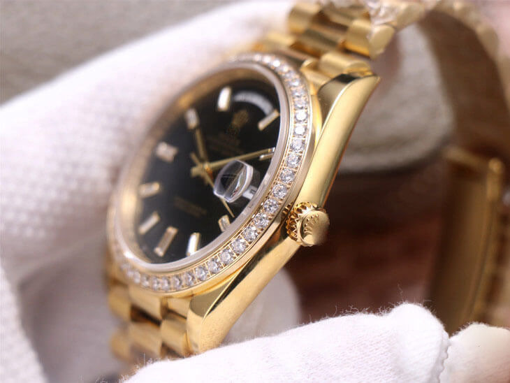 ROLEX DAY DATE M228348RBR-0001 EW FACTORY DIAMOND-SET BEZEL
