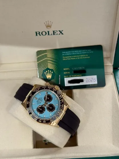 Rolex Daytona Yellow Gold Daytona Tiffany Dial on Oysterflex New 2025 – WatchesOff5th