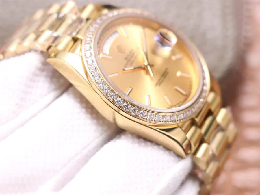 ROLEX DAY DATE M228348RBR-0008 EW FACTORY DIAMOND-SET BEZEL