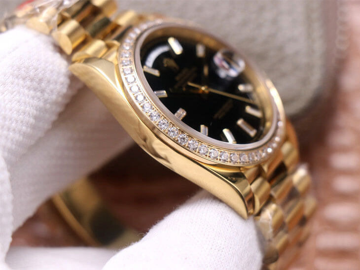 ROLEX DAY DATE M228348RBR-0001 EW FACTORY DIAMOND-SET BEZEL