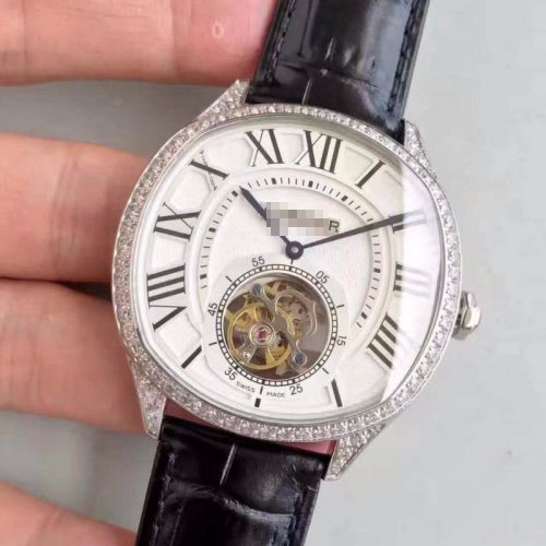 DRIVE DE CARTIER W4100013 TOURBILLON WHITE TEXTURED DIAL