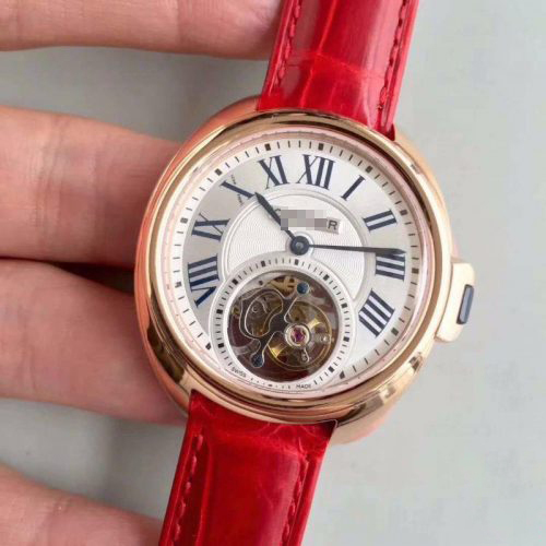 CARTIER DRIVE DE TOURBILLON W4100013 18K ROSE GOLD WHITE DIAL