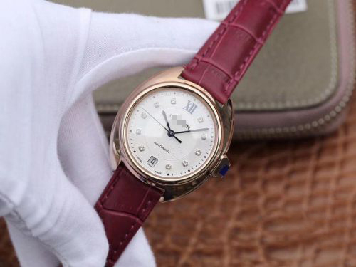 CLE DE CARTIER AUTOMATIC 35MM WJCL0032 18K ROSE GOLD SILVER-GRAY DIAL