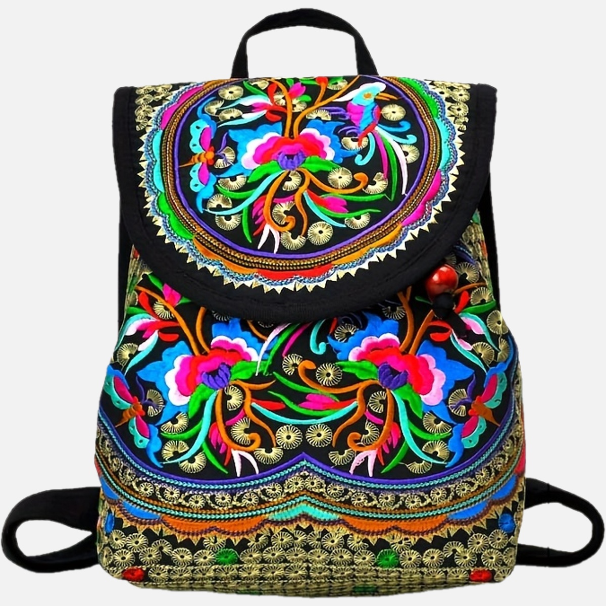Retro ethnic style embroidered women's backpack