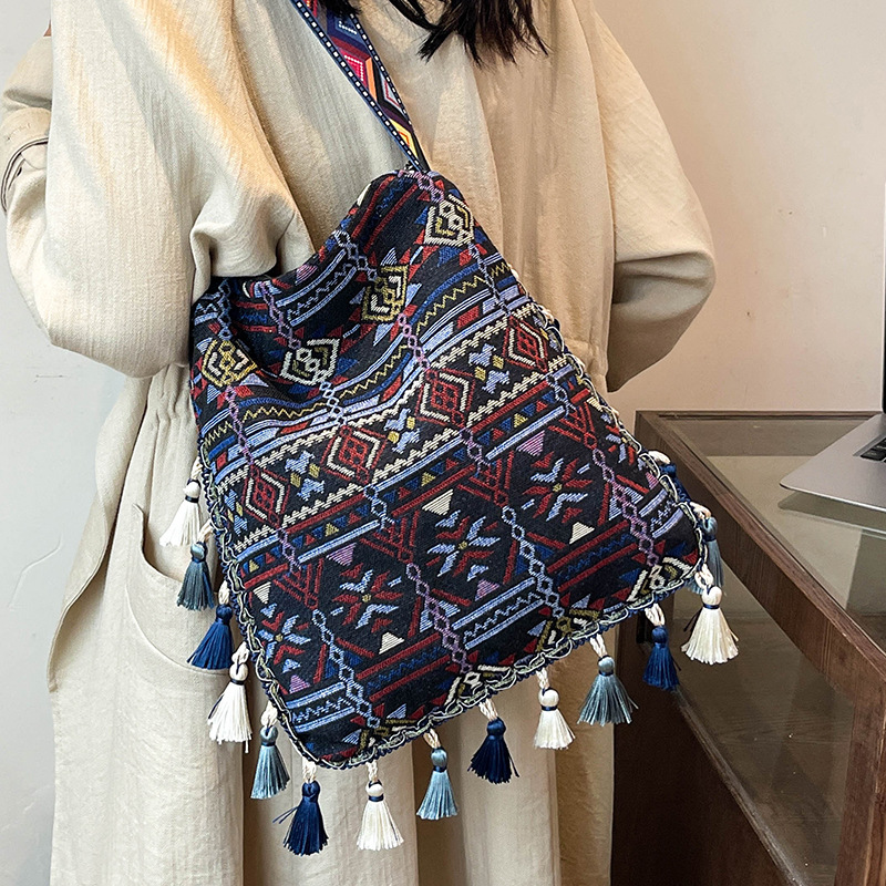 Bohemian fringed bag