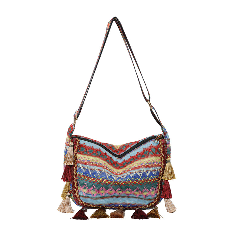 Bohemian style large capacity single-shoulder crossbody bag