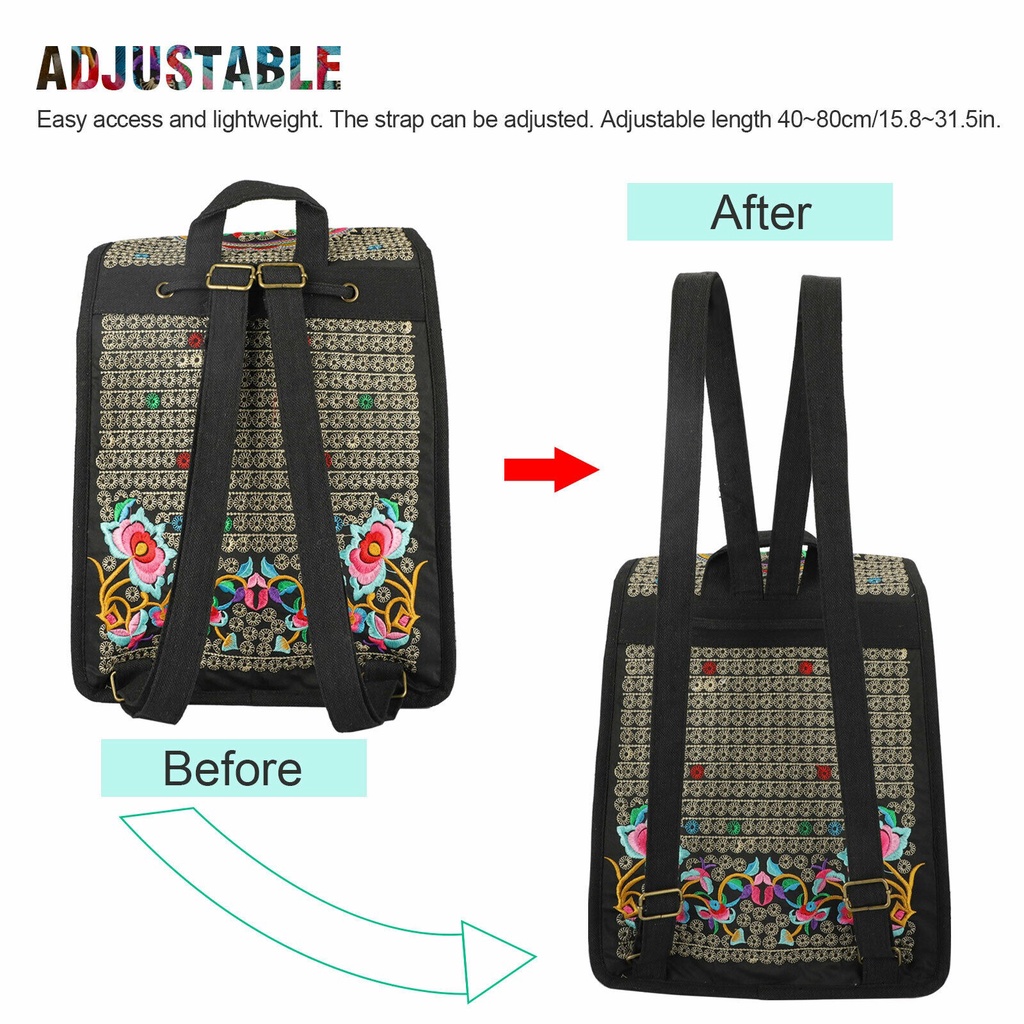 Retro ethnic style embroidered women's backpack