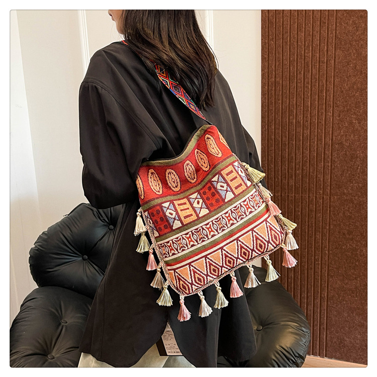 Bohemian fringed bag