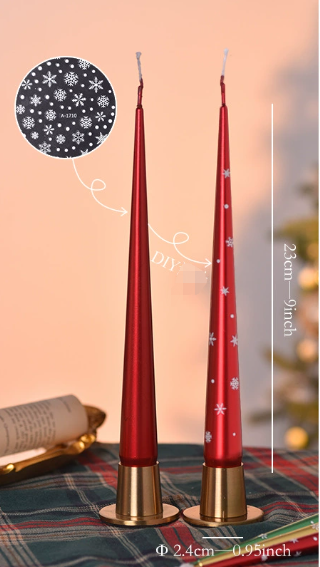 DIY Snowflake Sticker Christmas Candle (Send snowflake stickers)
