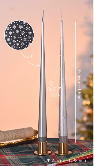 DIY Snowflake Sticker Christmas Candle (Send snowflake stickers)