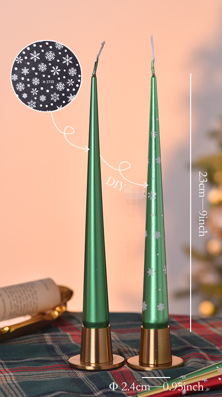 DIY Snowflake Sticker Christmas Candle (Send snowflake stickers)