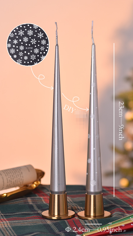 DIY Snowflake Sticker Christmas Candle (Send snowflake stickers)