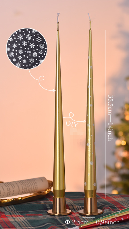 DIY Snowflake Sticker Christmas Candle (Send snowflake stickers)