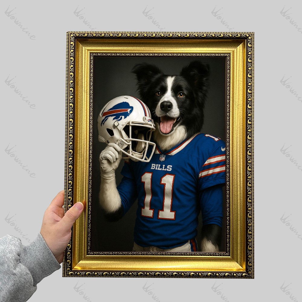 Custom American Football Pet NFL Canvas Portrait