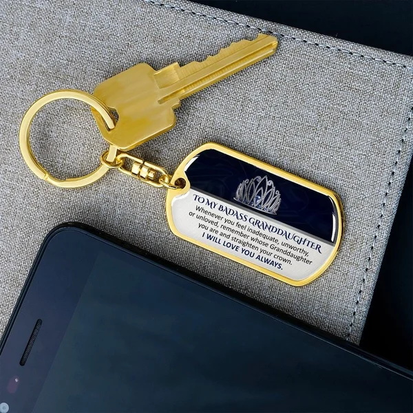 ⚡50% OFF-Black Friday Sale🔥 To My Badass Granddaughter - Keepsake for Granddaughter Keychain