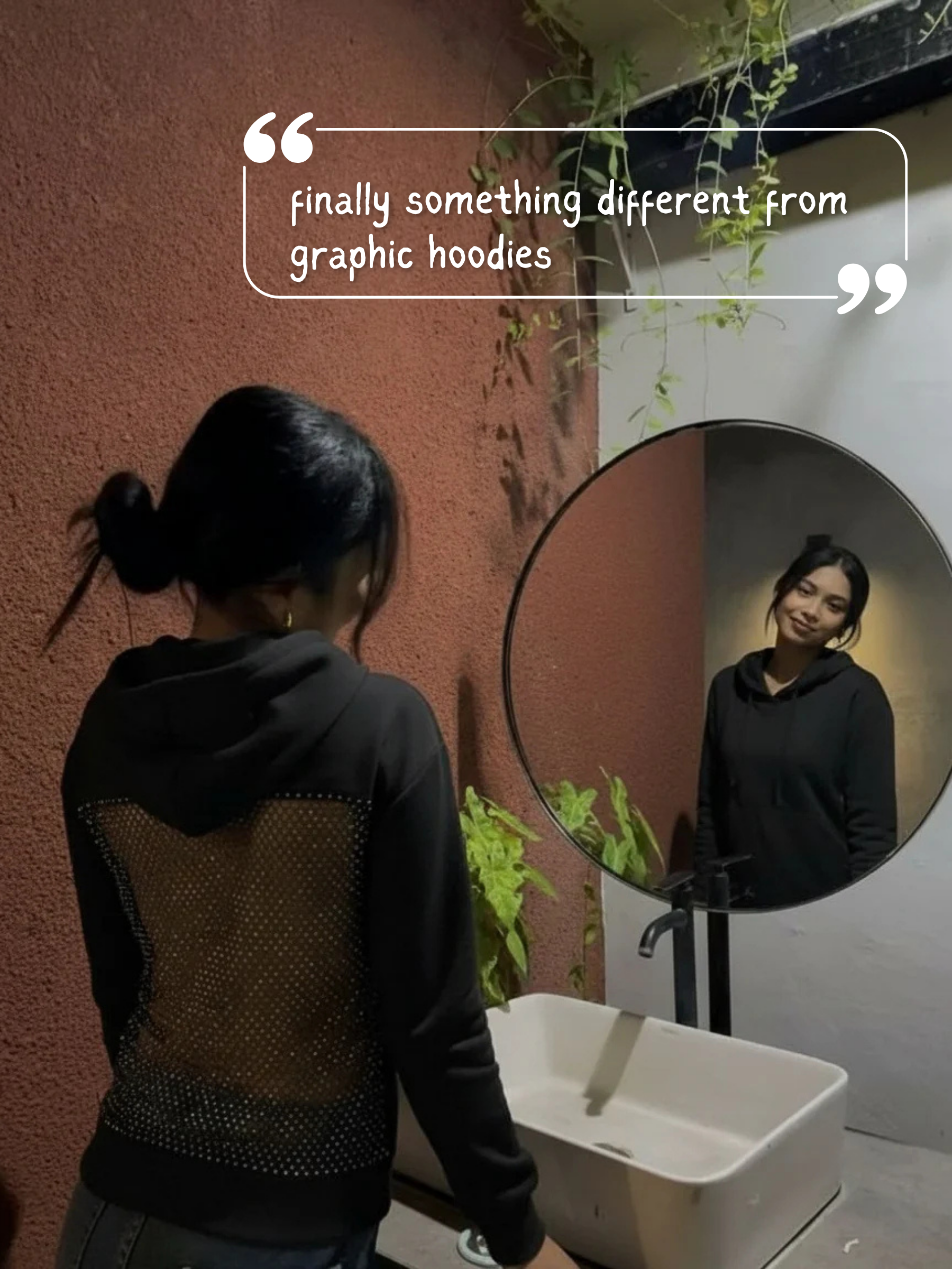 Open-weave mesh hooded sweater