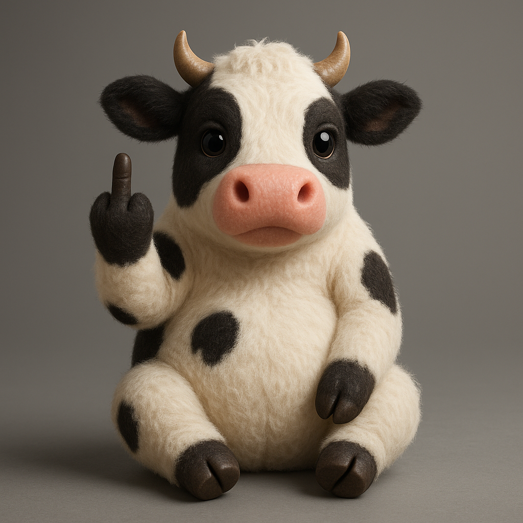 🐮🖕Cute Middle Finger Plush Highland Cow