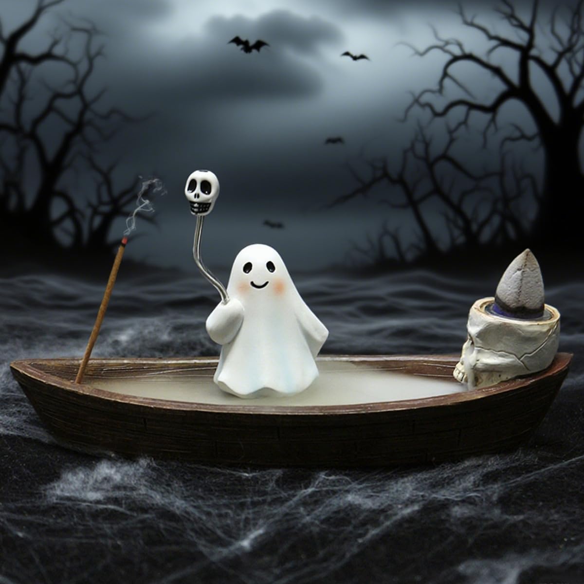 👻Halloween Ghost Ship Backflow Incense Holder