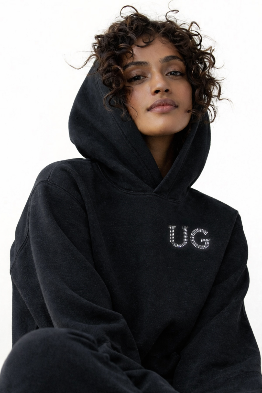 Open-weave mesh hooded sweater