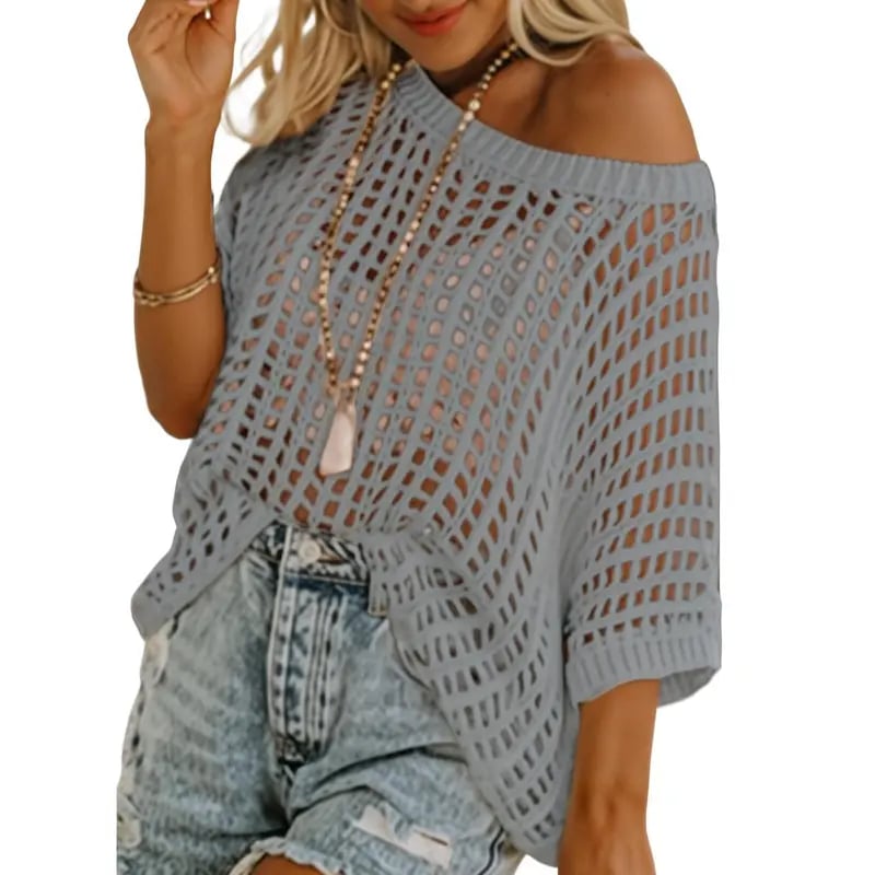 2026 New Summer Essential! 🏖️ Casual Short Sleeve Sweater & Perfect Beach Coverup.