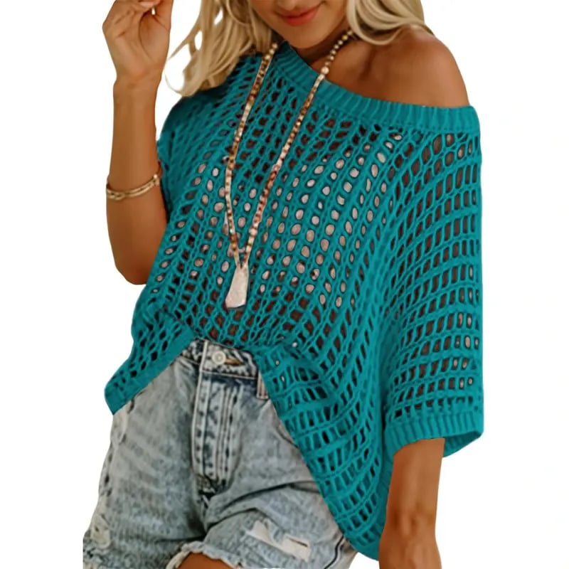 2026 New Summer Essential! 🏖️ Casual Short Sleeve Sweater & Perfect Beach Coverup.