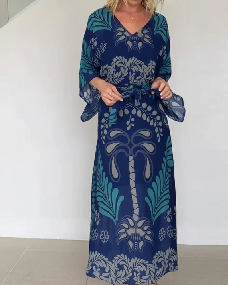 Bohemian V-Neck Loose Dress