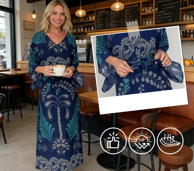 Bohemian V-Neck Loose Dress