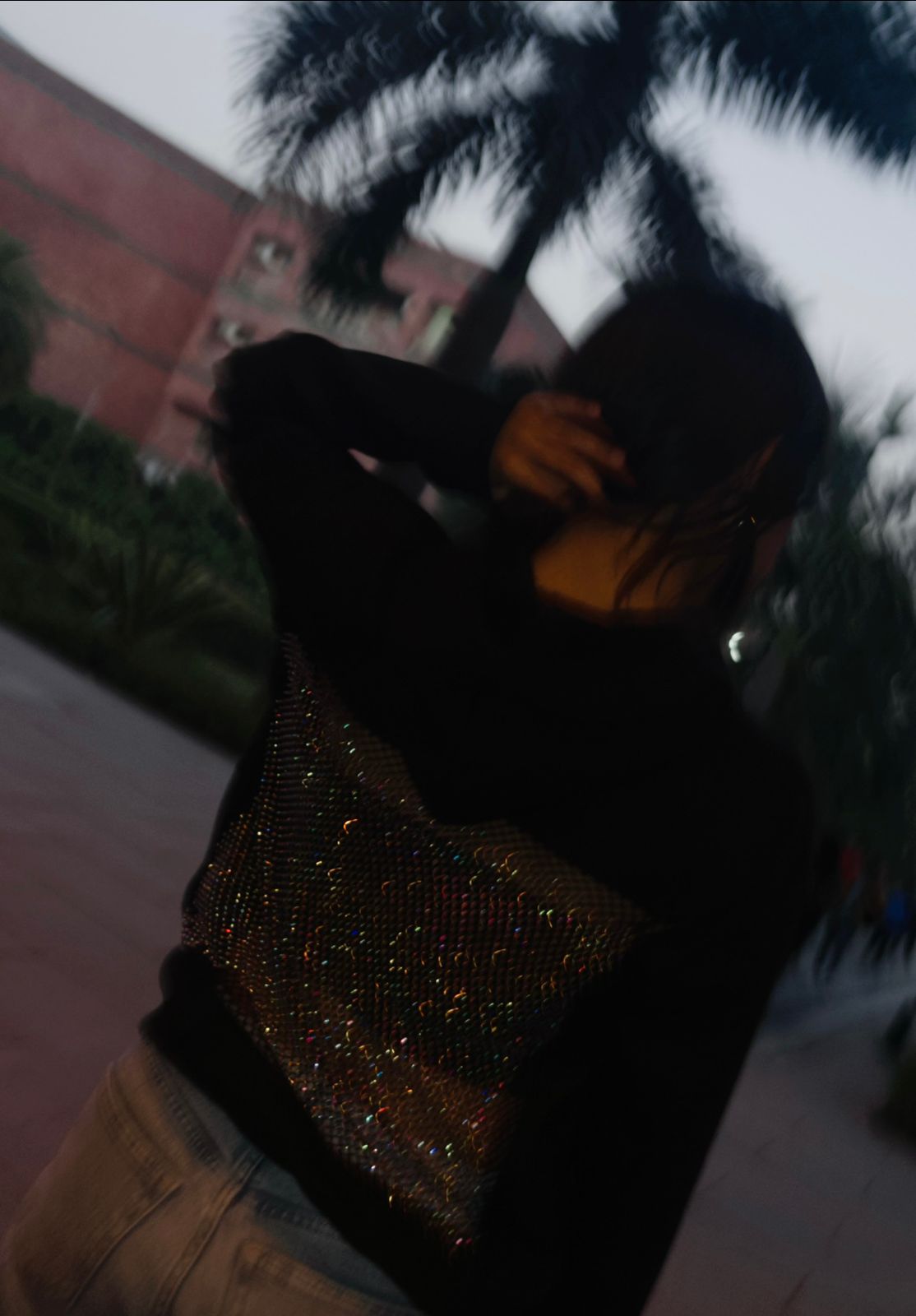 Open-weave mesh hooded sweater